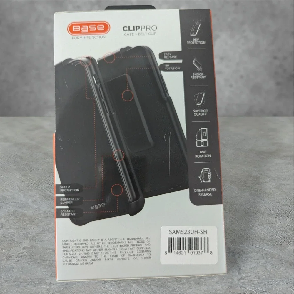W7. Base ClipPro Case + Belt Clip For Samsung Galaxy S23 Ultra, In Black